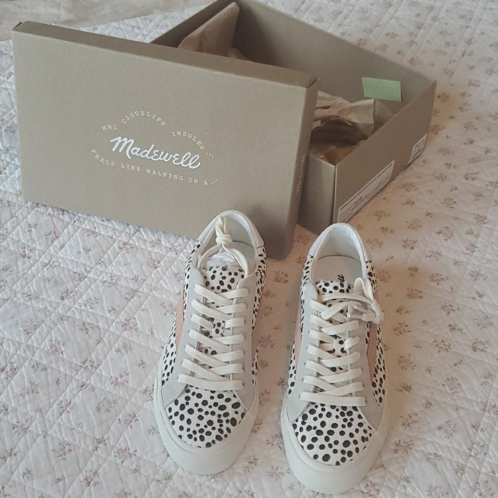 Calfhair leopard print sneakers